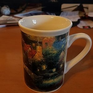 1996 Thomas Kinkade Lamplight Village Coffee Mug